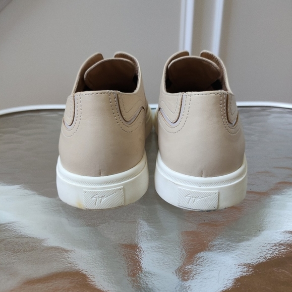 Giuseppe Zanotti Beige Leather Slip On Sneakers with Gold Studs Women's 39 - Picture 10 of 15